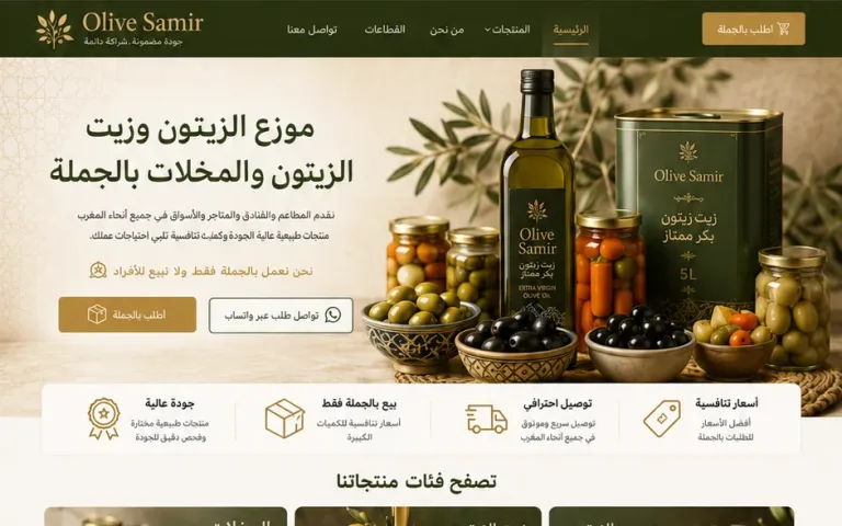 الصفحة الرئيسية لموقع Olive Samir